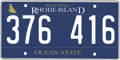 RI license plate 376416