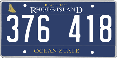 RI license plate 376418