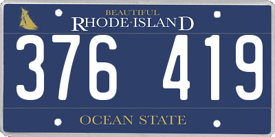 RI license plate 376419