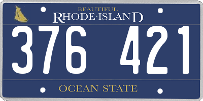 RI license plate 376421