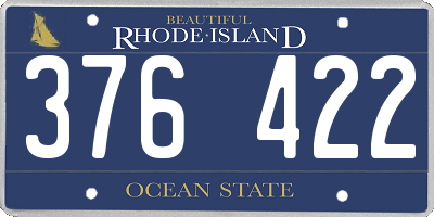 RI license plate 376422