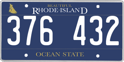 RI license plate 376432