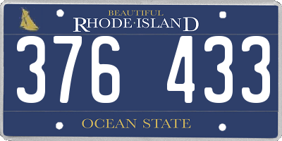 RI license plate 376433