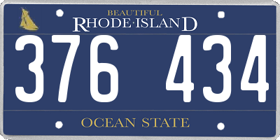 RI license plate 376434