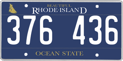 RI license plate 376436