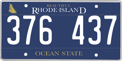 RI license plate 376437