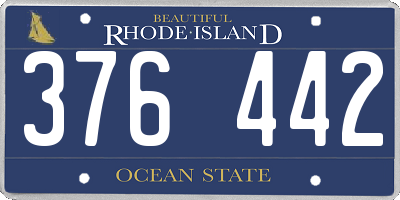 RI license plate 376442