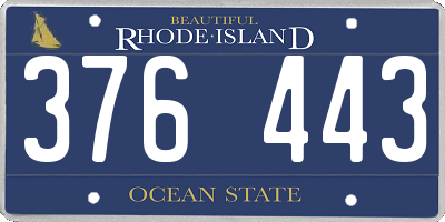 RI license plate 376443