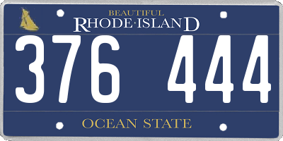 RI license plate 376444