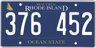 RI license plate 376452