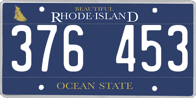 RI license plate 376453