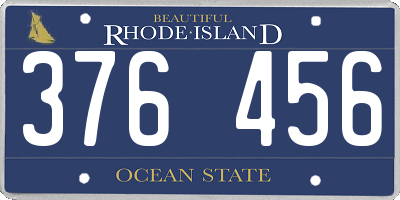RI license plate 376456