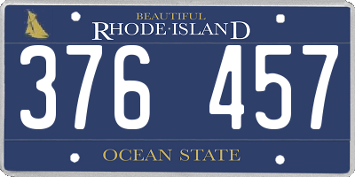 RI license plate 376457