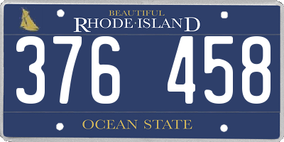 RI license plate 376458
