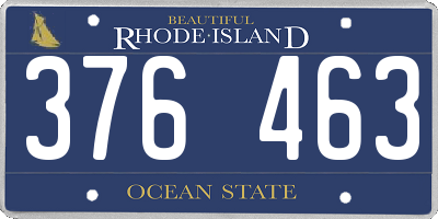 RI license plate 376463