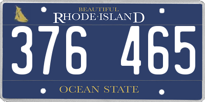 RI license plate 376465