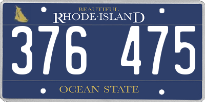 RI license plate 376475