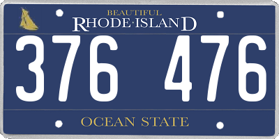 RI license plate 376476