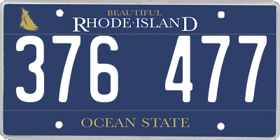 RI license plate 376477