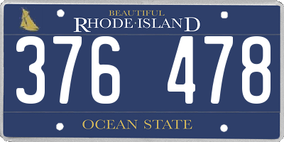 RI license plate 376478