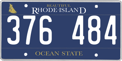 RI license plate 376484