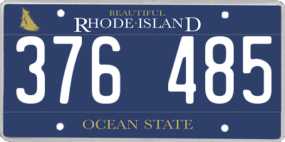 RI license plate 376485