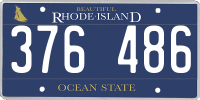 RI license plate 376486