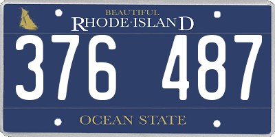 RI license plate 376487
