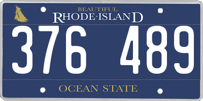 RI license plate 376489