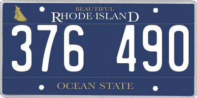 RI license plate 376490