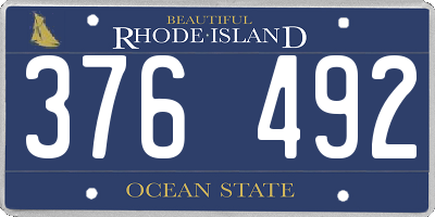 RI license plate 376492