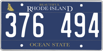 RI license plate 376494