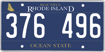 RI license plate 376496