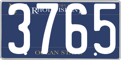 RI license plate 3765