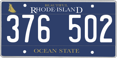 RI license plate 376502