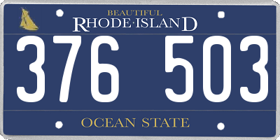 RI license plate 376503