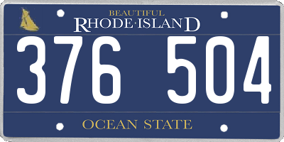 RI license plate 376504