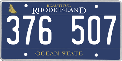 RI license plate 376507
