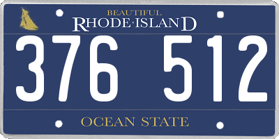 RI license plate 376512