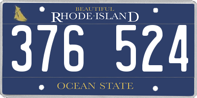 RI license plate 376524