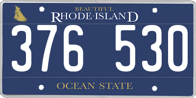 RI license plate 376530