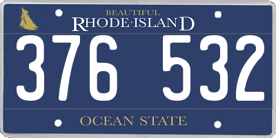 RI license plate 376532