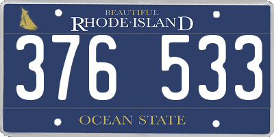 RI license plate 376533