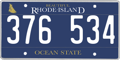 RI license plate 376534