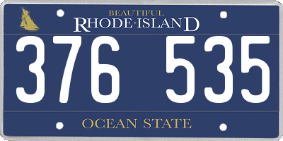 RI license plate 376535