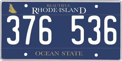 RI license plate 376536