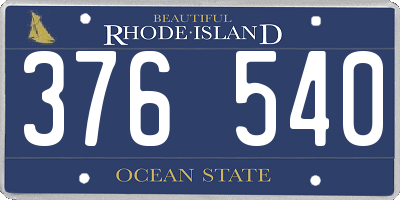 RI license plate 376540