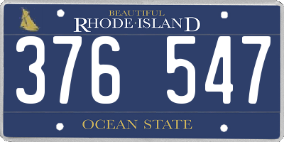 RI license plate 376547