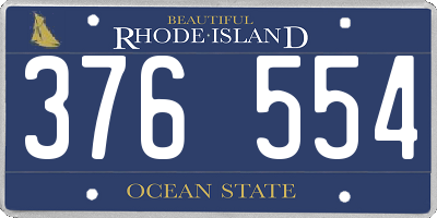 RI license plate 376554