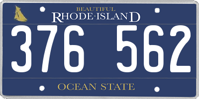 RI license plate 376562